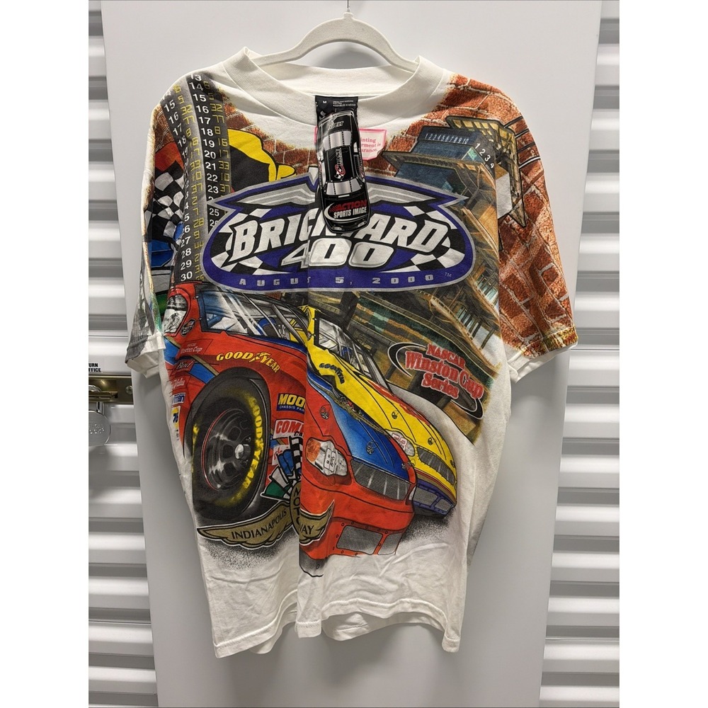Vintage NASCAR All Over Print (AOP) T-Shirt‎ M Y2K Brickyard 400 (DS-NWT) 2000